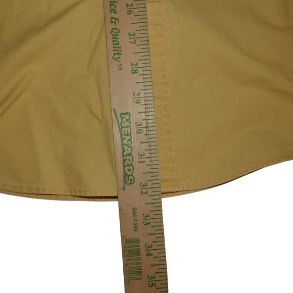 Mens LL Bean Yellow Button Up Collared Chest Pocket Short Sleeve Shirt SZ Large - Picture 6 of 9